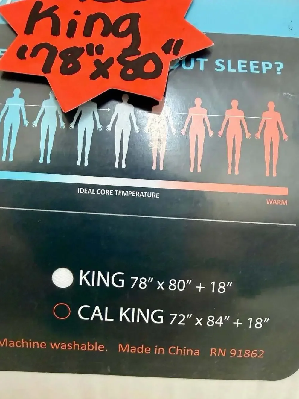 Sleep Climate Temperature Balancing Mattress Pad King Size 78x80